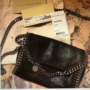 Stella McCartney Tiny Folder Black Shoulder Bag Shaggy Deer